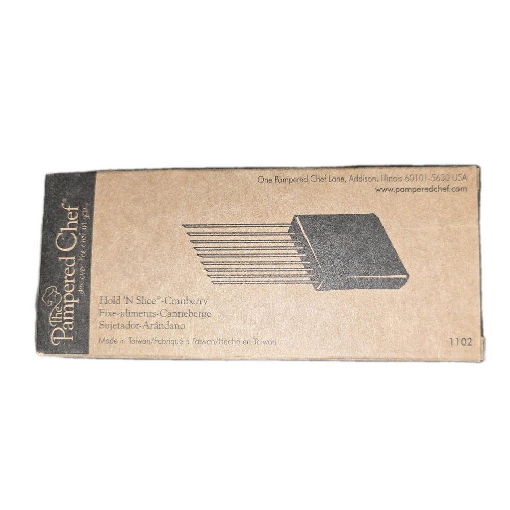NIB Pampered Chef Hold N Slice Kitchen Utensils Tool In Original Box #1101
